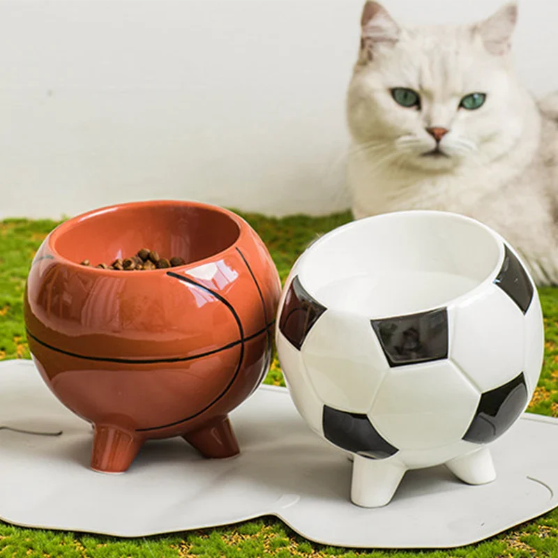 Comedero de cerámica inclinado para gatos antiderrame
