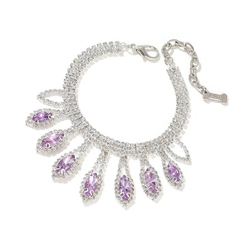 Collar para perro y gato con colgante de diamante