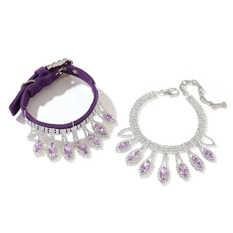 Collar para perro y gato con colgante de diamante