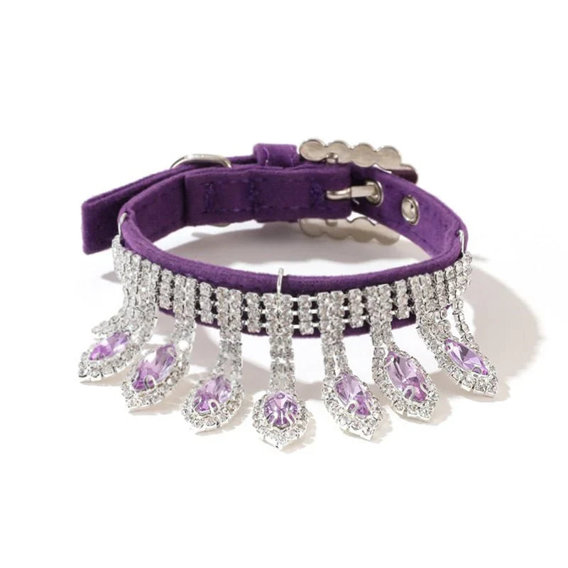 Collar para perro y gato con colgante de diamante